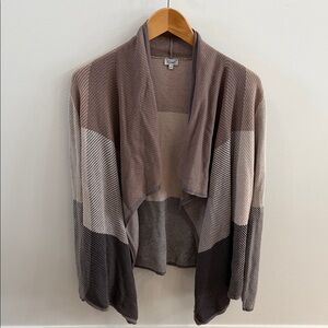 Kismet Multitone Draped Cardigan in Brown and Gray